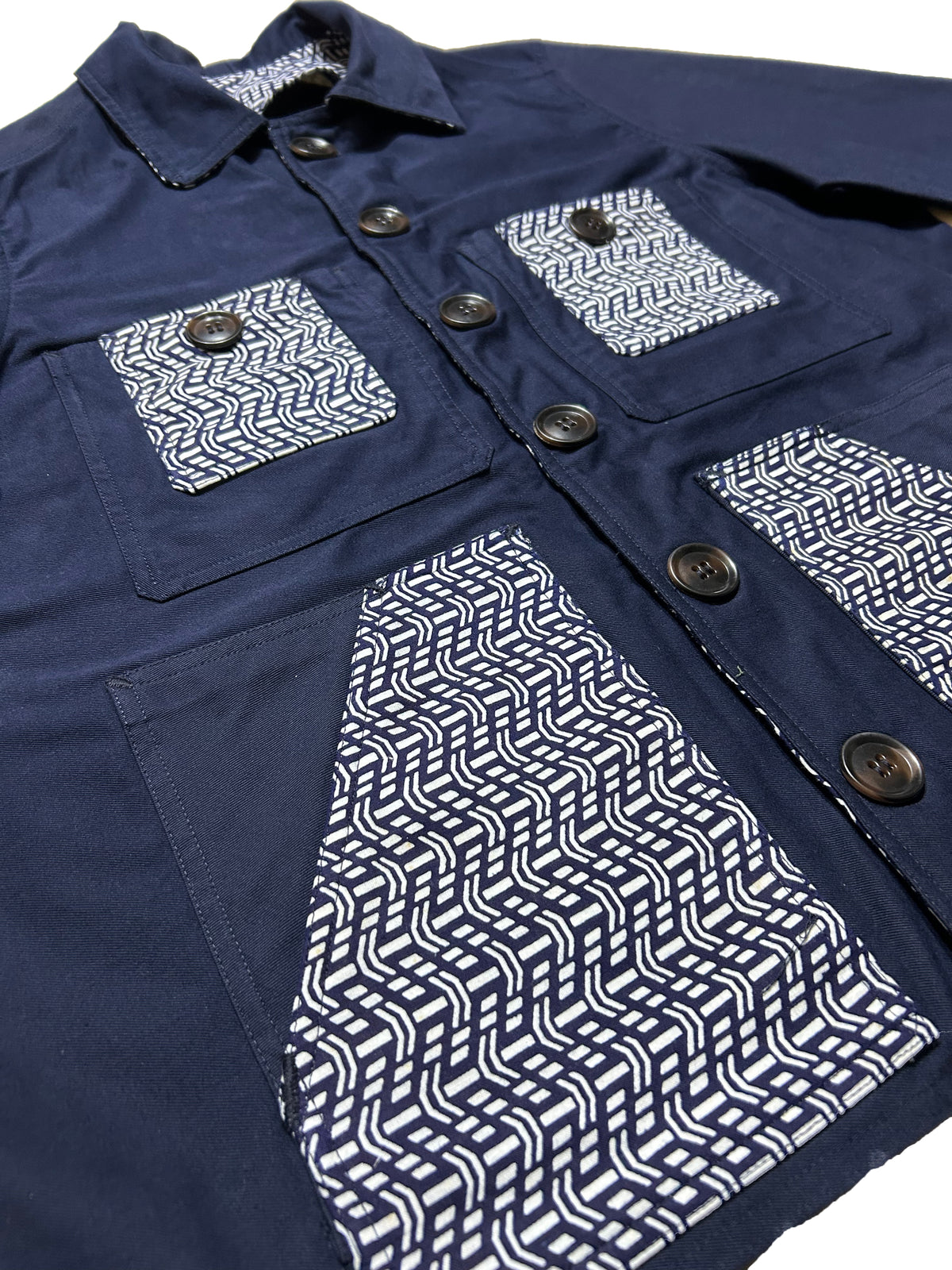 Uramasari Worker Jacket - EURO BLUE Twill Wave Yukata