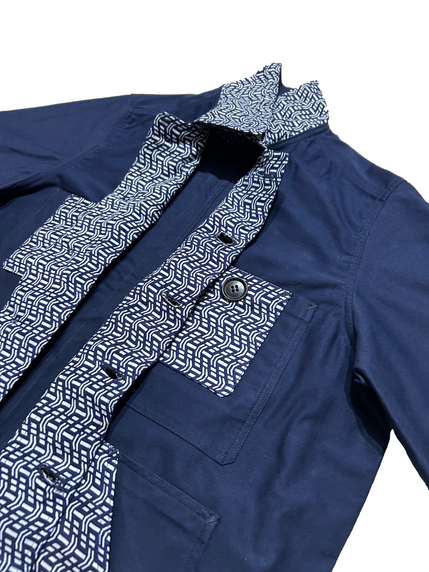 Uramasari Worker Jacket - EURO BLUE Twill Wave Yukata
