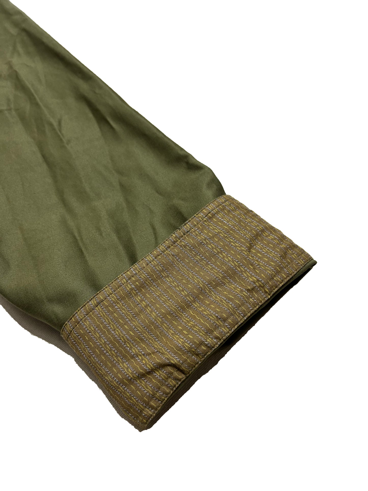 Uramasari Worker Jacket - Olive green Twill Seiran weave