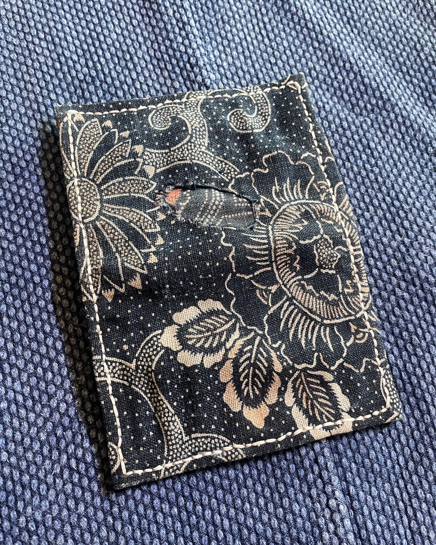 Homemade Wallet Katazome Indigo Fabric
