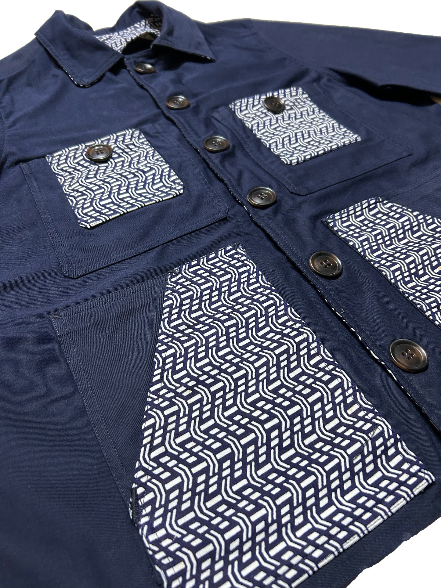 Uramasari Worker Jacket - EURO BLUE Twill Wave Yukata