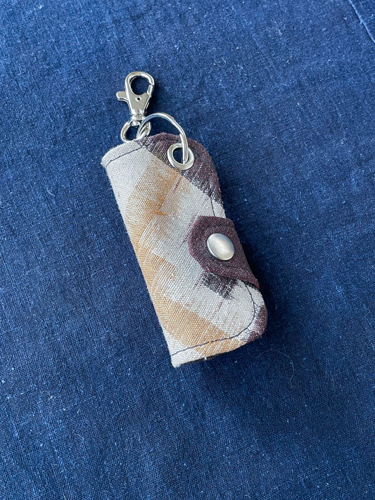 Key Case Kurume Kasuri Fabric