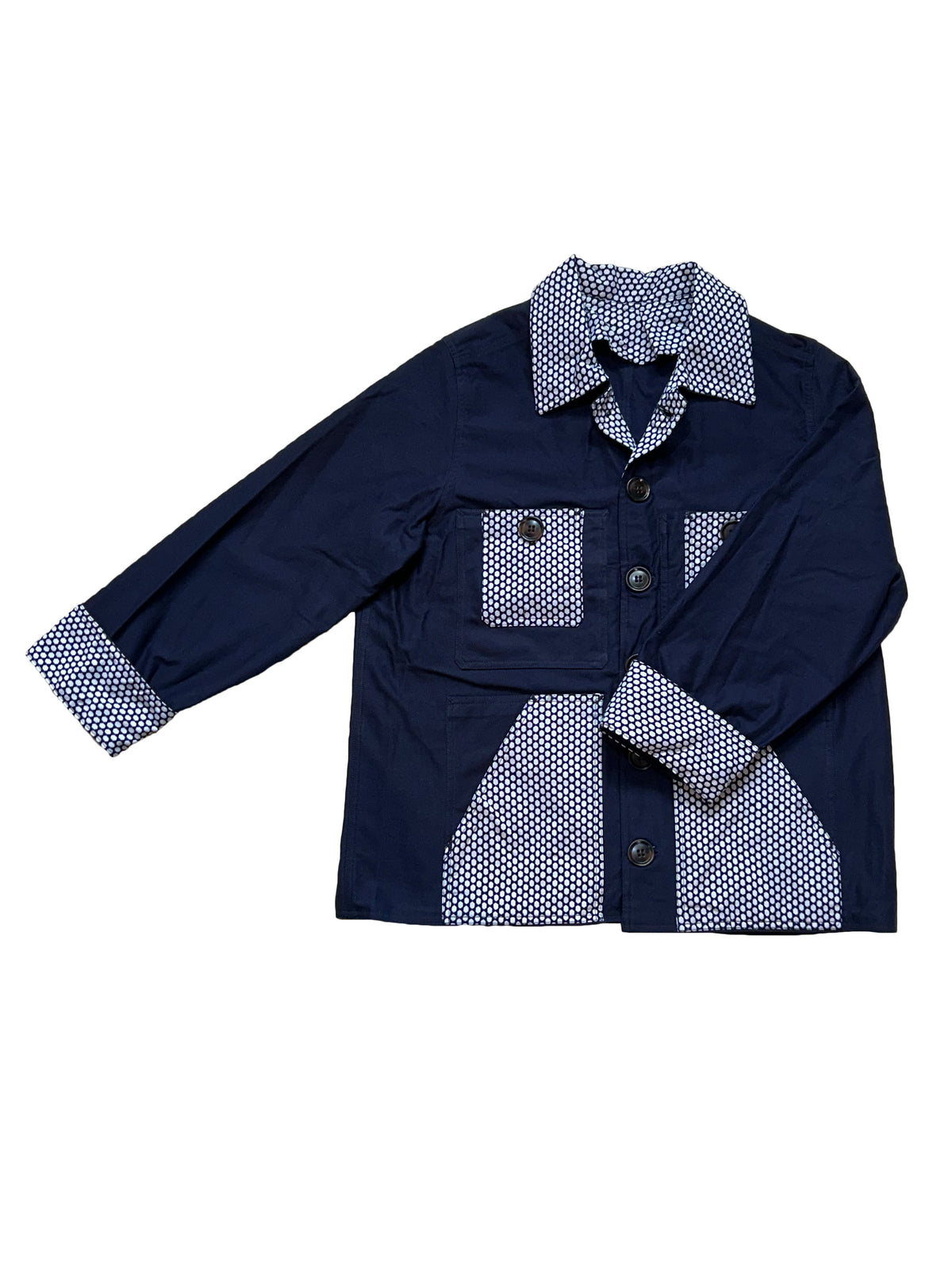 Uramasari Worker Jacket - EURO BLUE Twill Lattice Grid | COLLECT1ON 2026