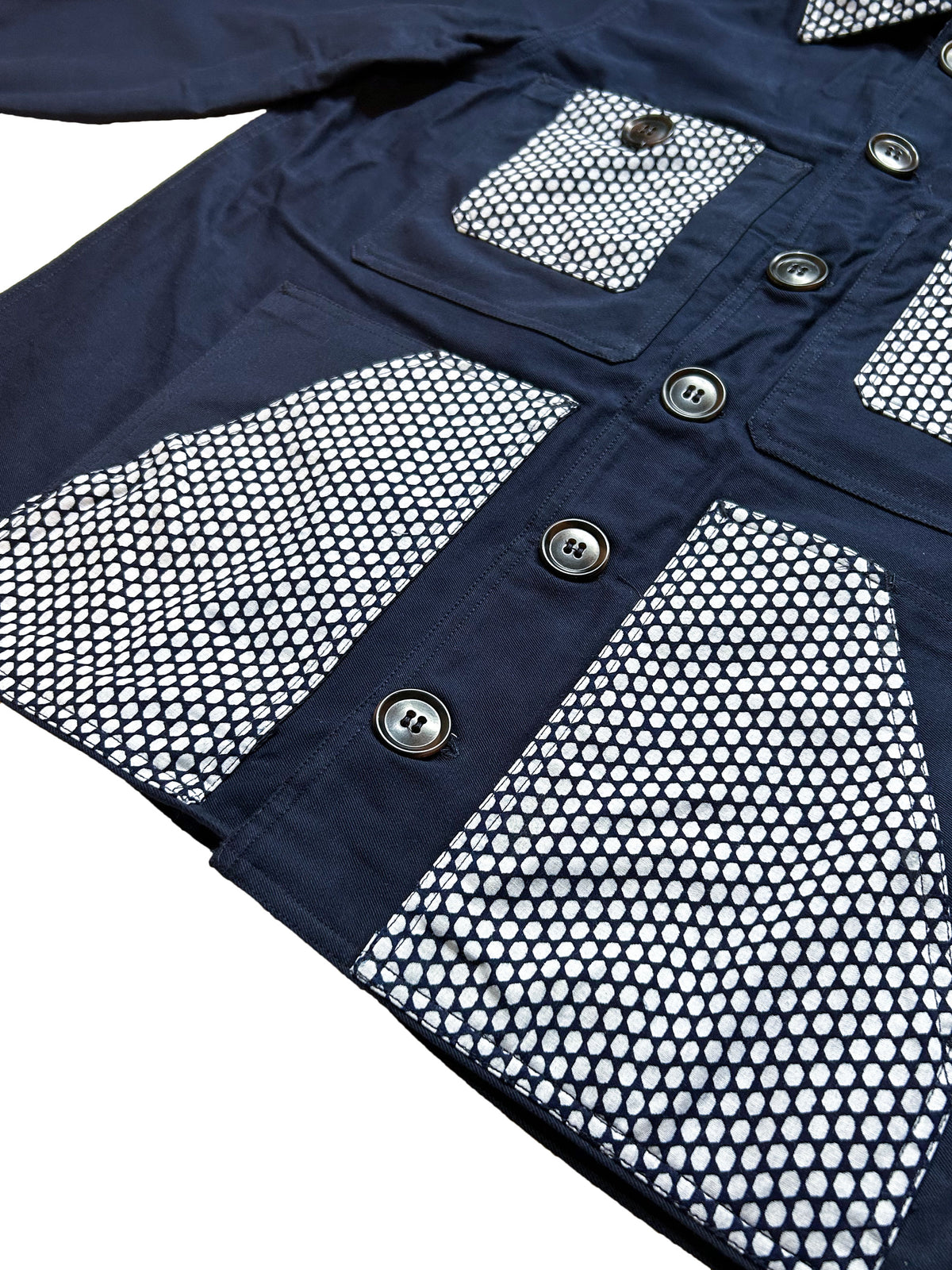 Uramasari Worker Jacket - EURO BLUE Twill Lattice Grid | COLLECT1ON 2026