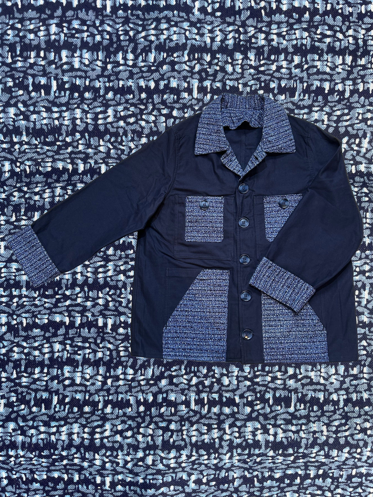 Uramasari Worker Jacket - EURO BLUE Twill Pixelated Tweed | COLLECT1ON 2026