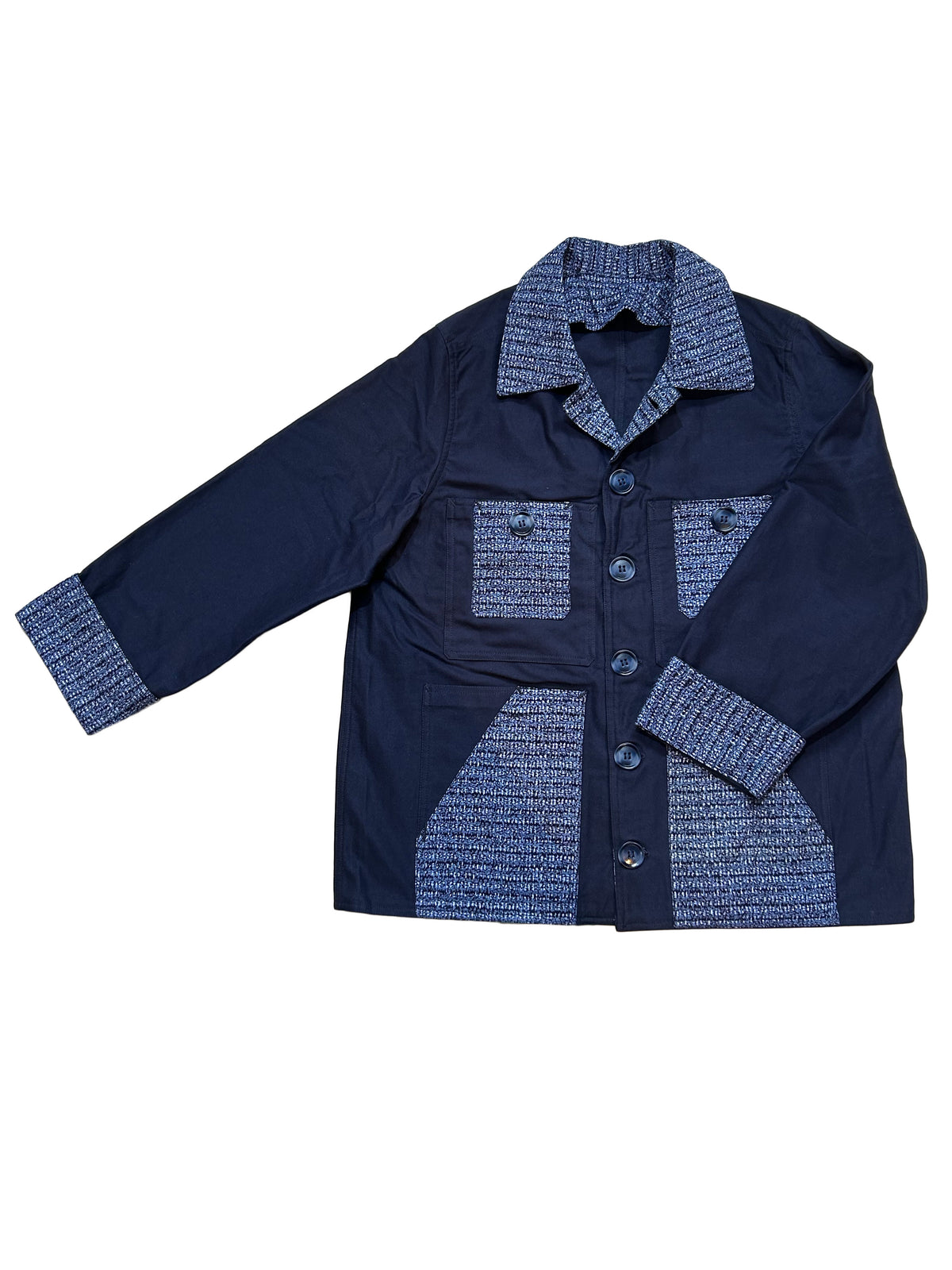 Uramasari Worker Jacket - EURO BLUE Twill Pixelated Tweed | COLLECT1ON 2026