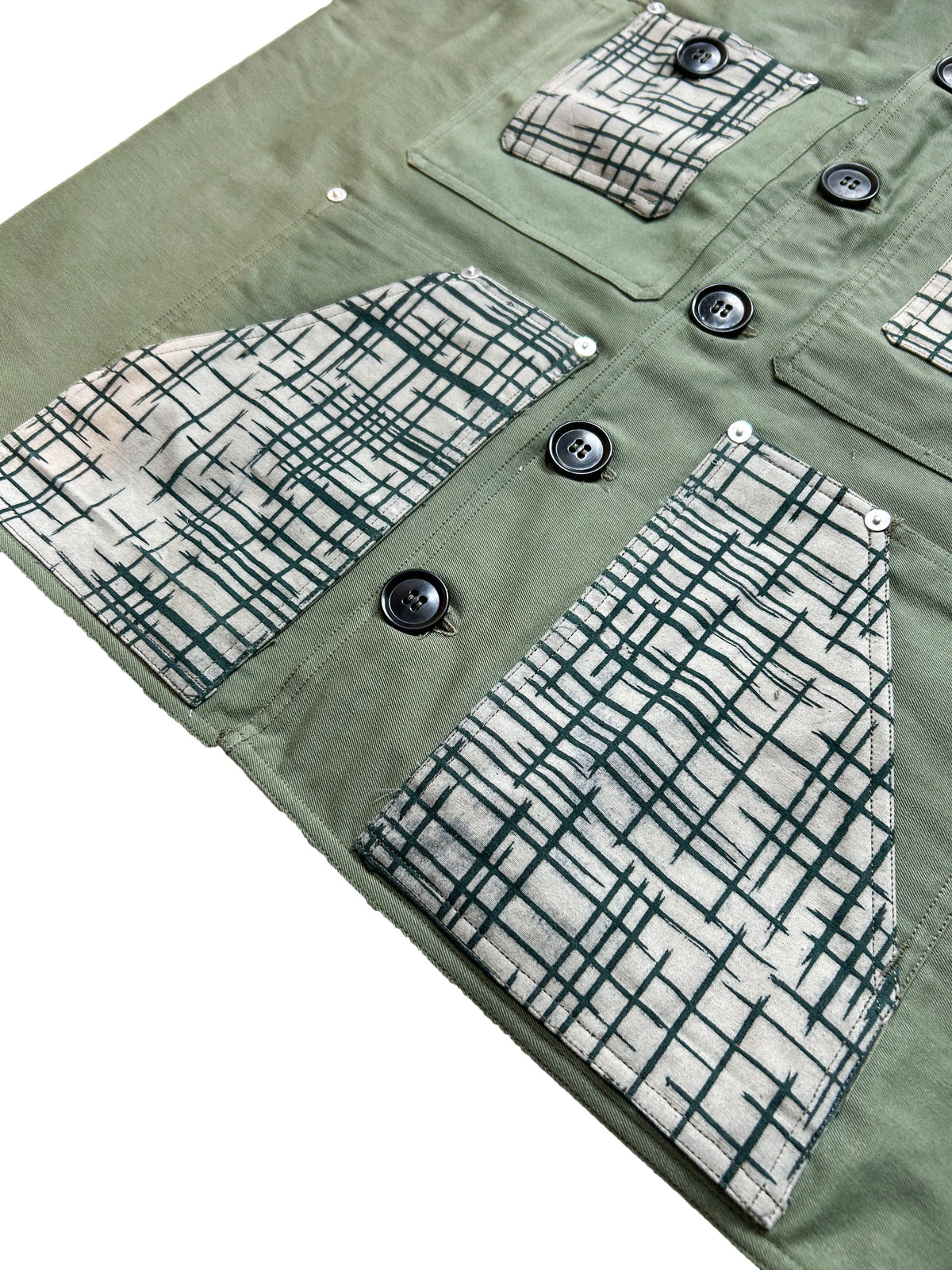 Uramasari Worker Jacket - Green Twill Brushstroke Crosshatch (Limited Edition) | COLLECT1ON 2026
