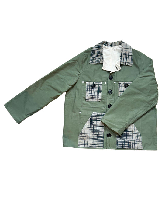 Uramasari Worker Jacket - Green Twill Brushstroke Crosshatch (Limited Edition) | COLLECT1ON 2026