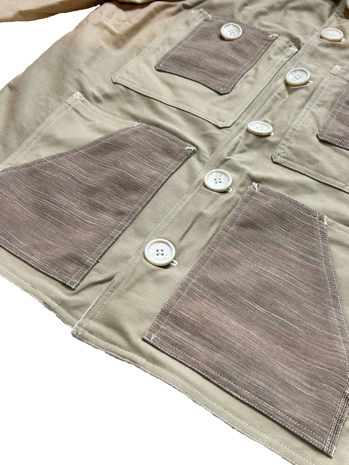 Uramasari Worker Jacket - Light Beige Twill Woven Stripe | COLLECT1ON 2026