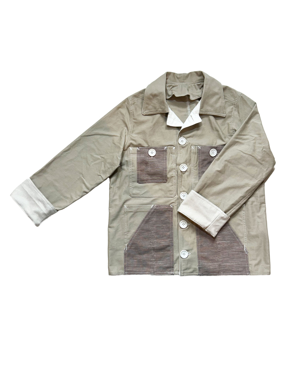 Uramasari Worker Jacket - Light Beige Twill Woven Stripe | COLLECT1ON 2026