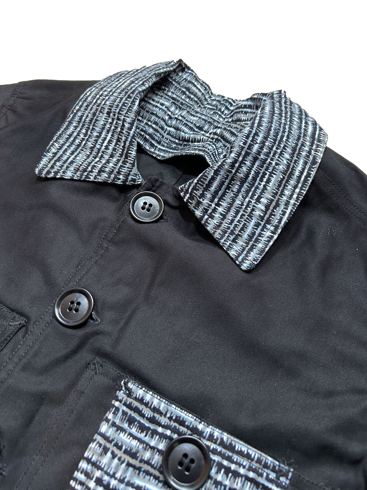 Uramasari Worker Jacket - Black Twill Rain Motif | COLLECT1ON 2026