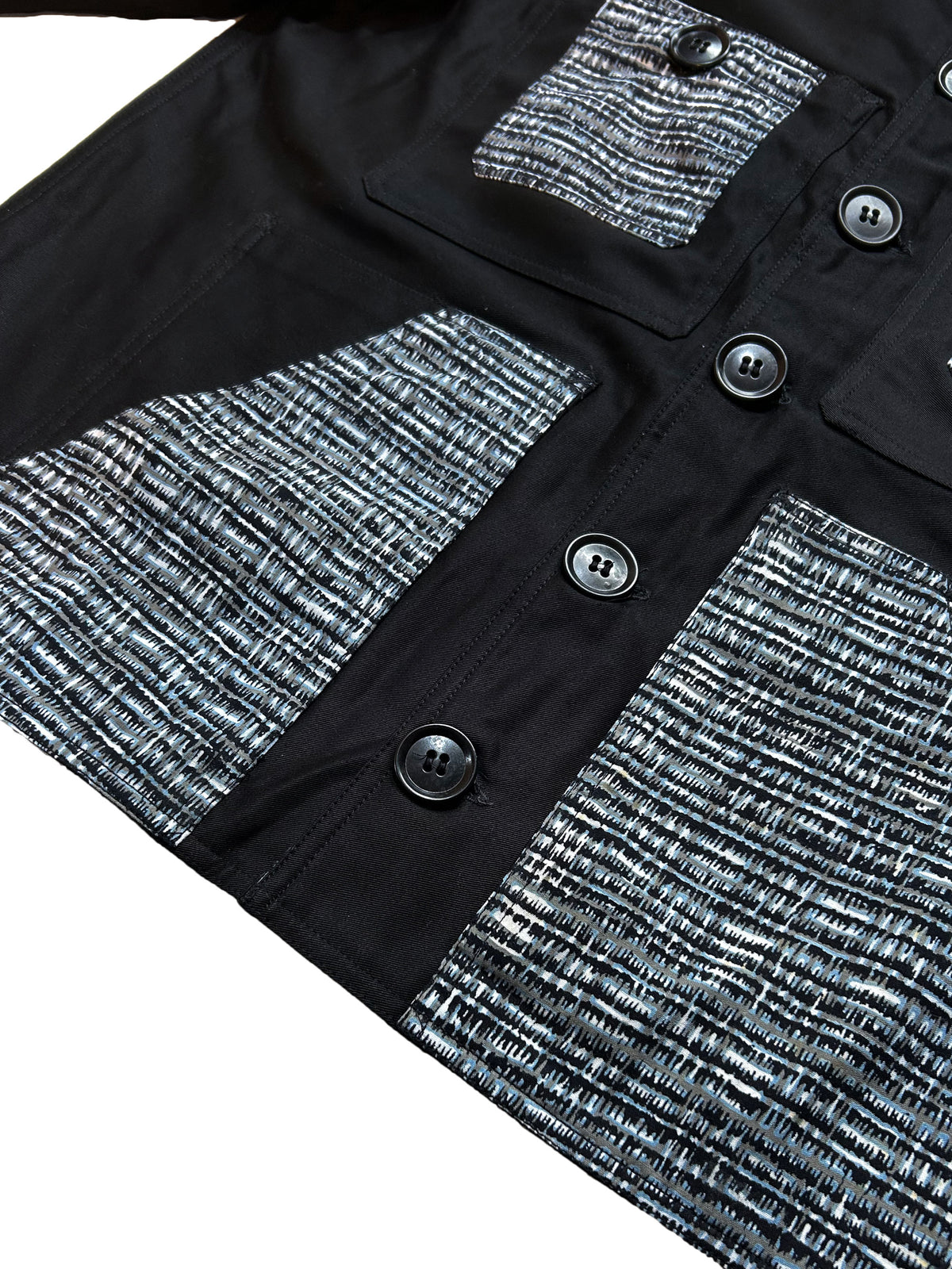 Uramasari Worker Jacket - Black Twill Rain Motif | COLLECT1ON 2026