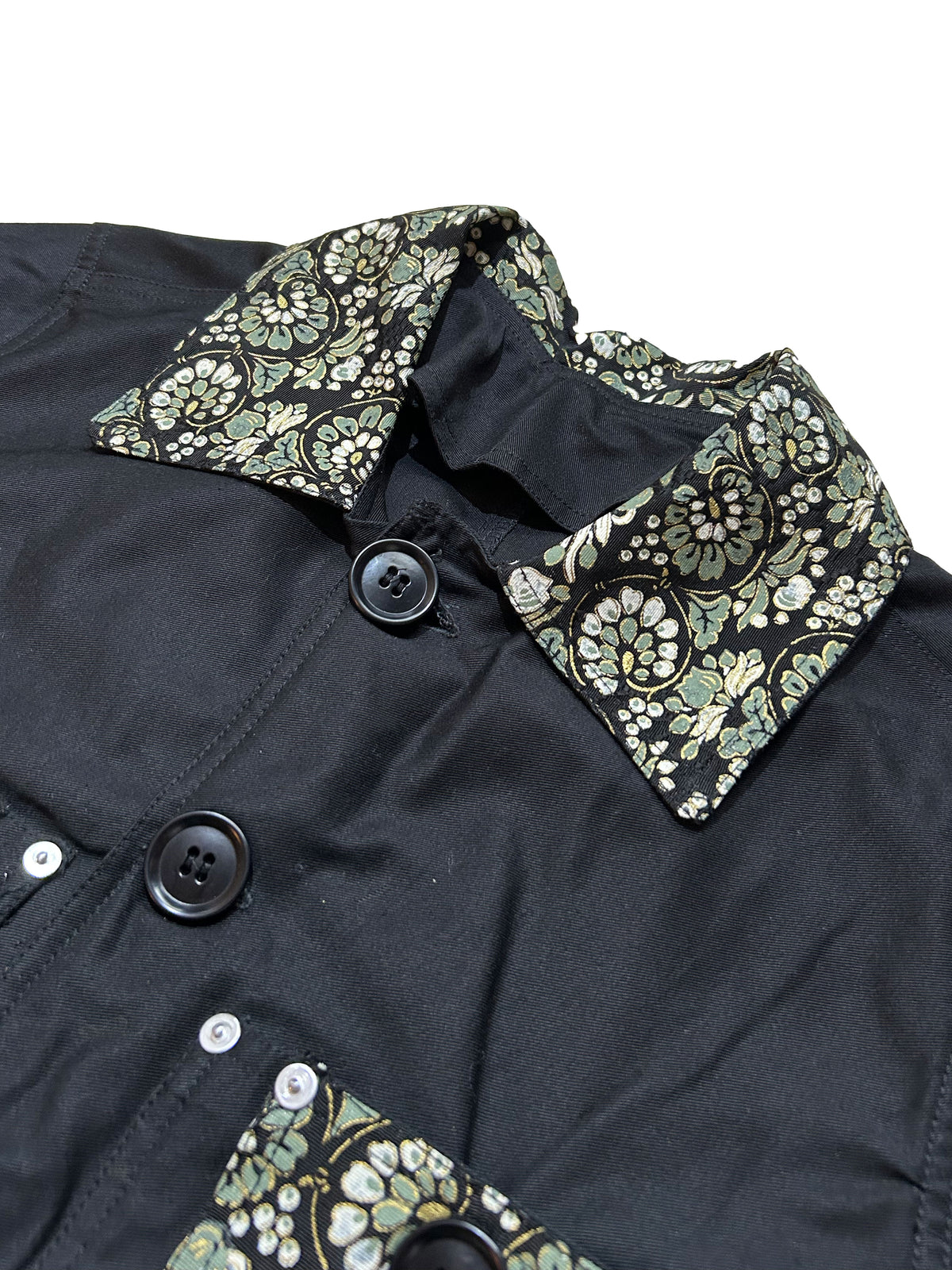 Uramasari Worker Jacket - Black Twill Floral Crest (Limited Edition) | COLLECT1ION 2026