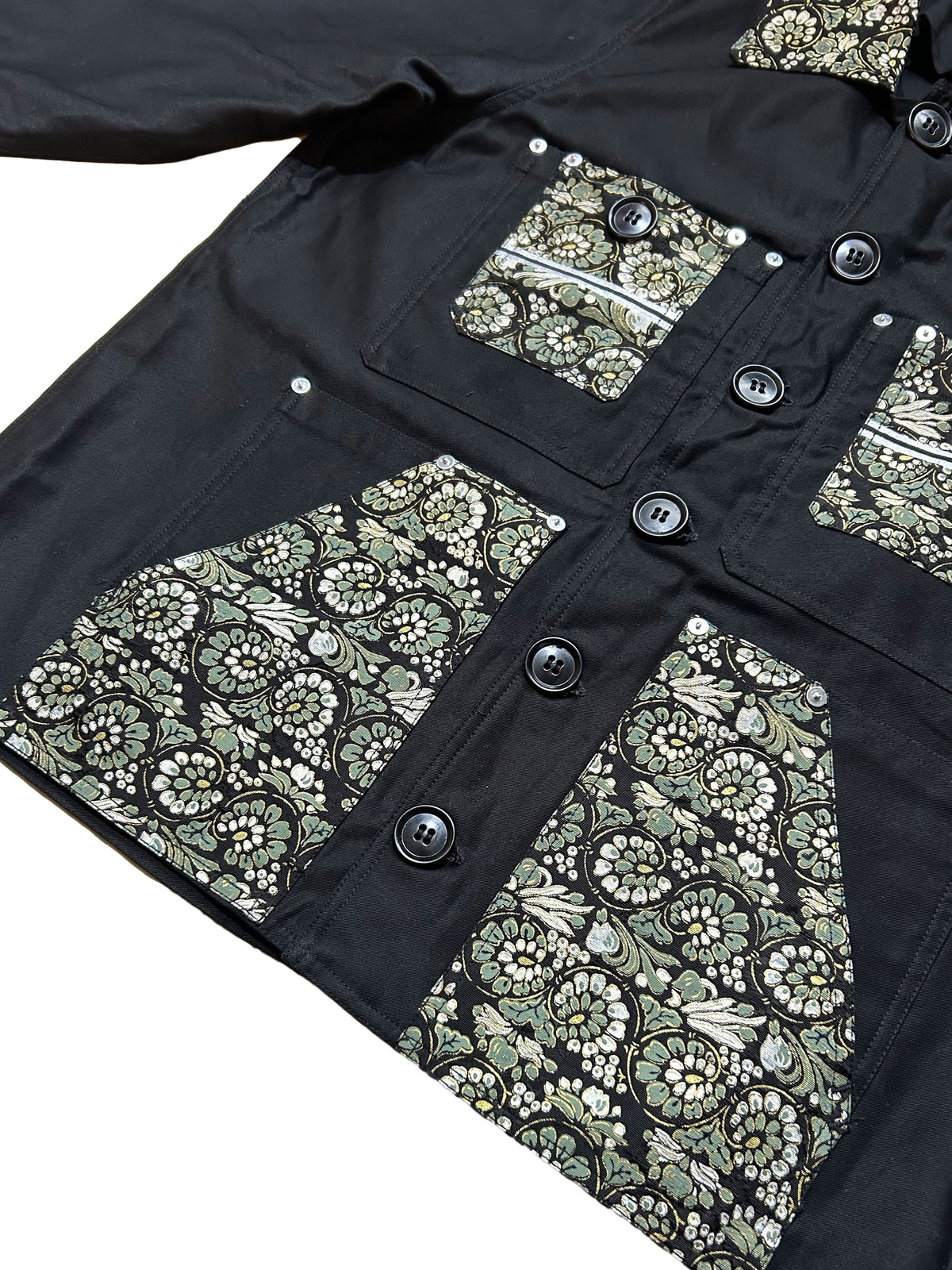 Uramasari Worker Jacket - Black Twill Floral Crest (Limited Edition) | COLLECT1ION 2026