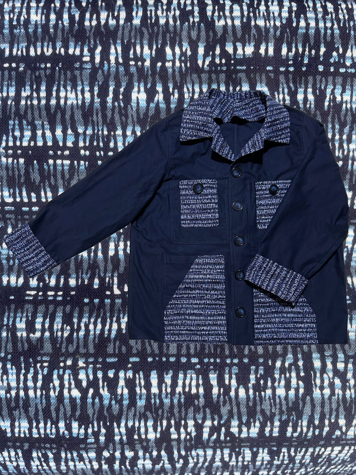 Uramasari Worker Jacket - EURO BLUE Twill Rain Motif | COLLECT1ON 2026