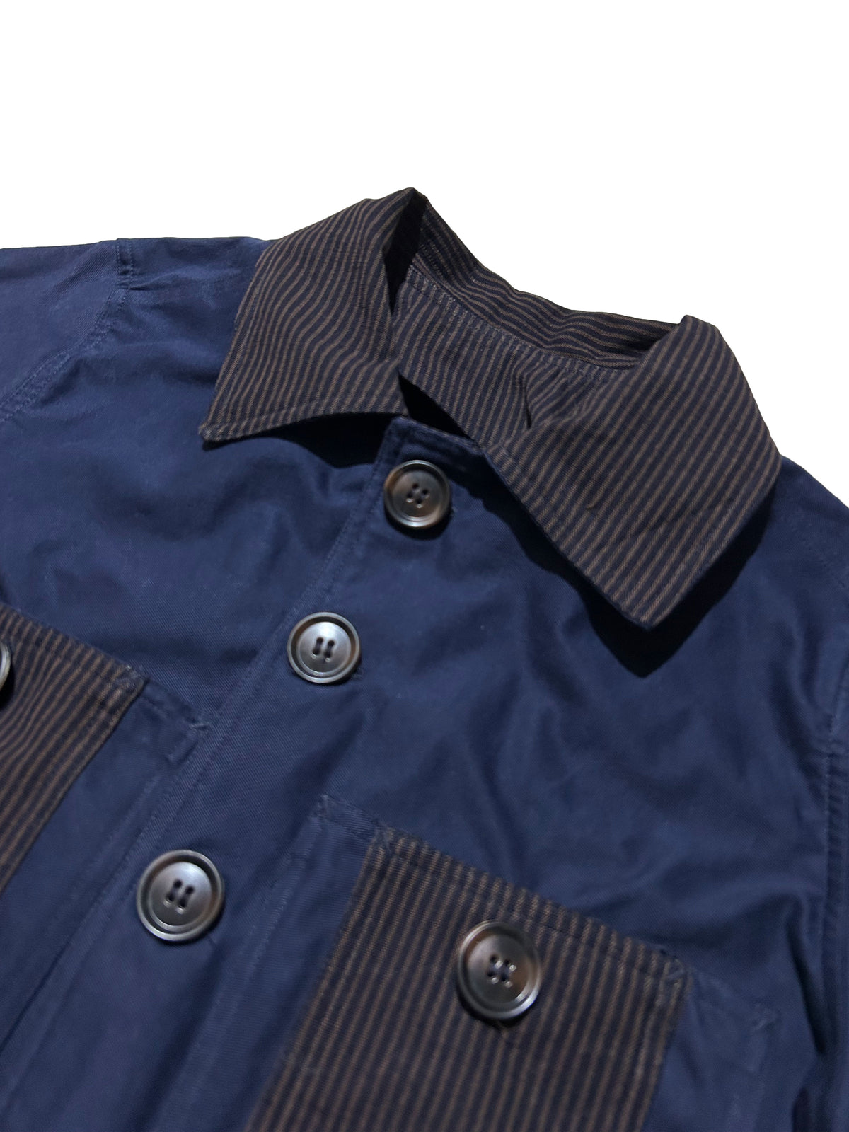 Uramasari Worker Jacket - EURO BLUE Twill Pinstripe Motif | COLLECT1ON 2026