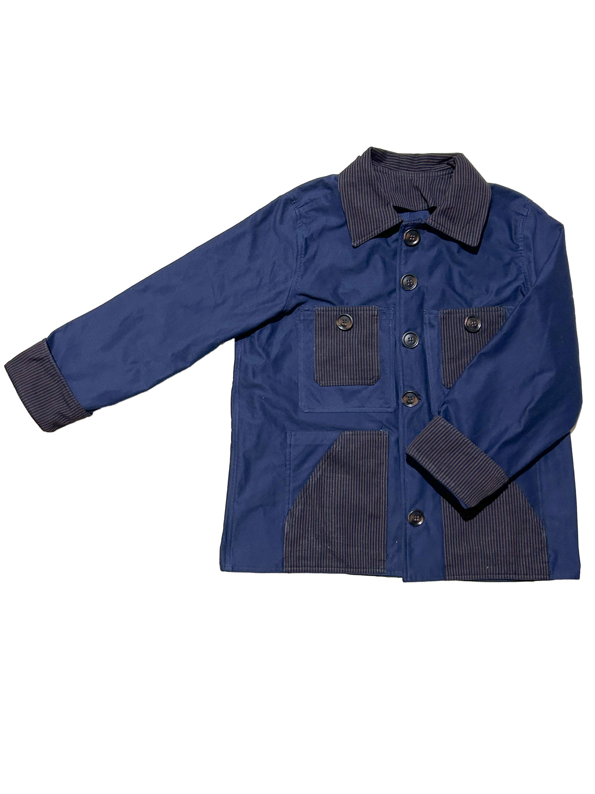 Uramasari Worker Jacket - EURO BLUE Twill Pinstripe Motif | COLLECT1ON 2026