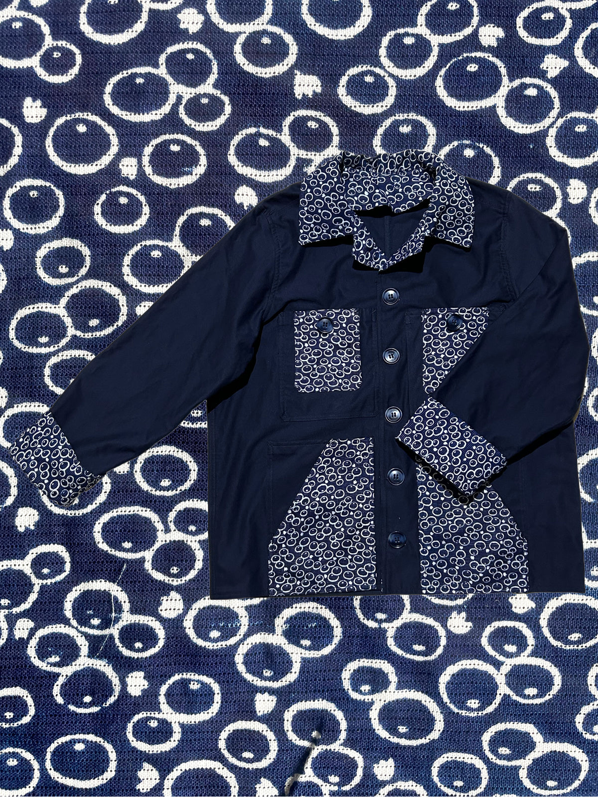 Uramasari Worker Jacket - EURO BLUE Twill Circular Bubbles | COLLECT1ON 2026 (Limited Edition)