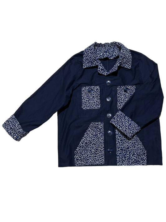 Uramasari Worker Jacket - EURO BLUE Twill Circular Bubbles | COLLECT1ON 2026 (Limited Edition)