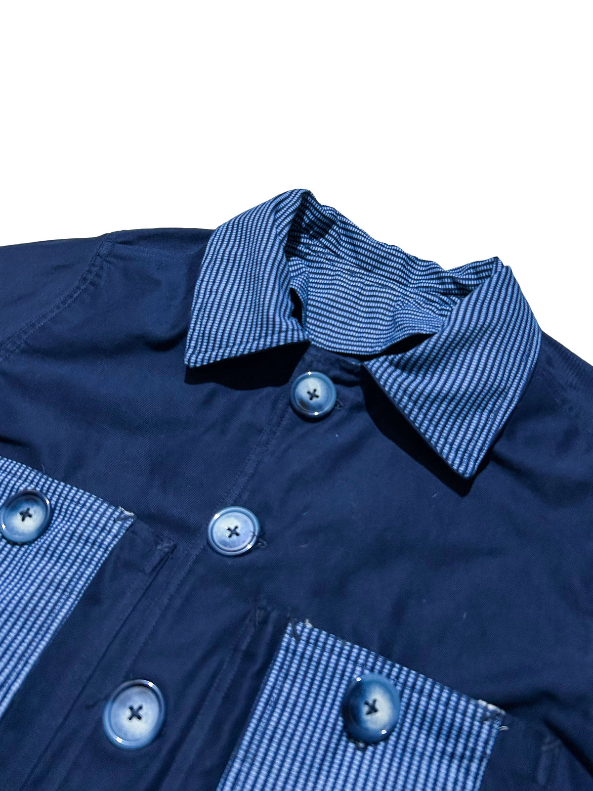 Uramasari Worker Jacket - EURO BLUE Twill Grid Yukata | COLLECT1ON 2026