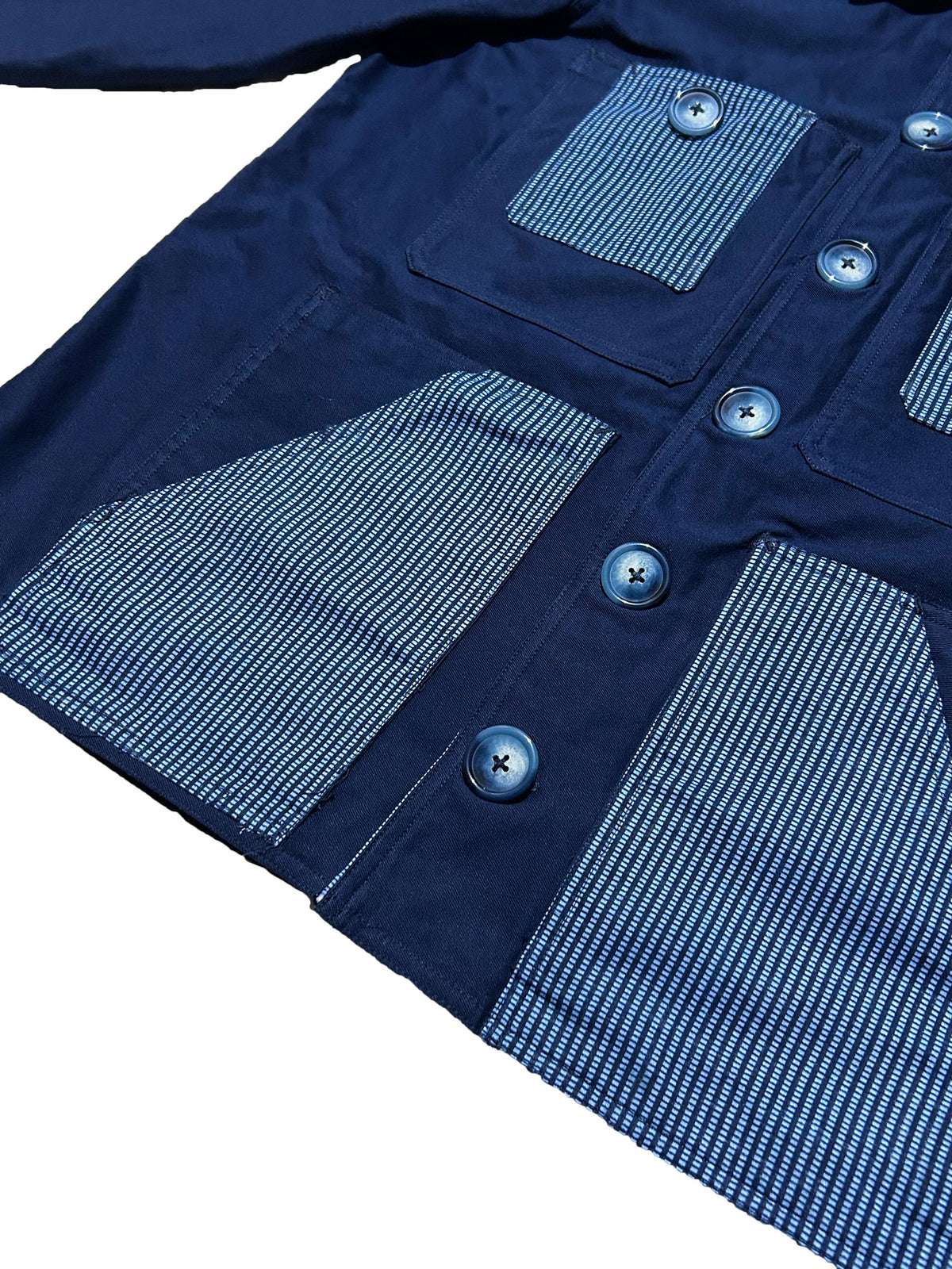 Uramasari Worker Jacket - EURO BLUE Twill Grid Yukata | COLLECT1ON 2026