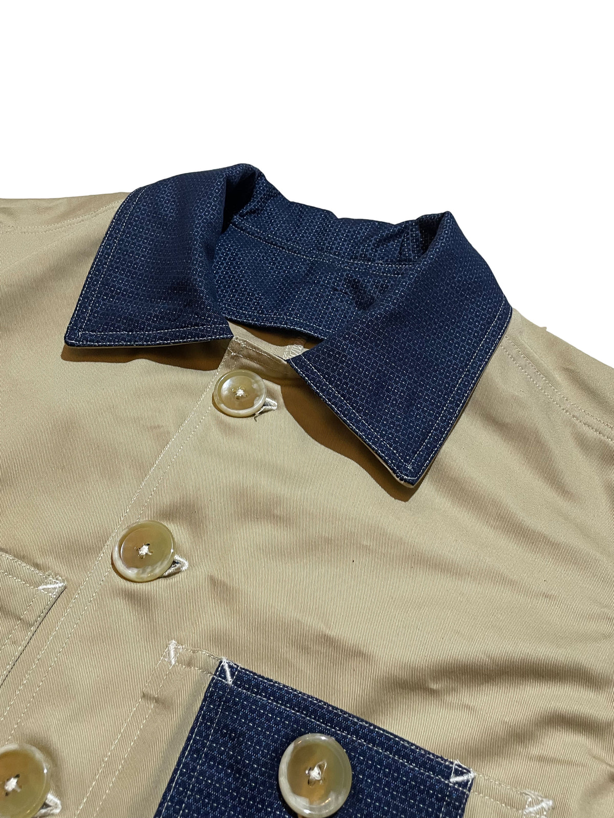 Uramasari Worker Jacket - Beige Silk kimono | COLLECT1ON 2026
