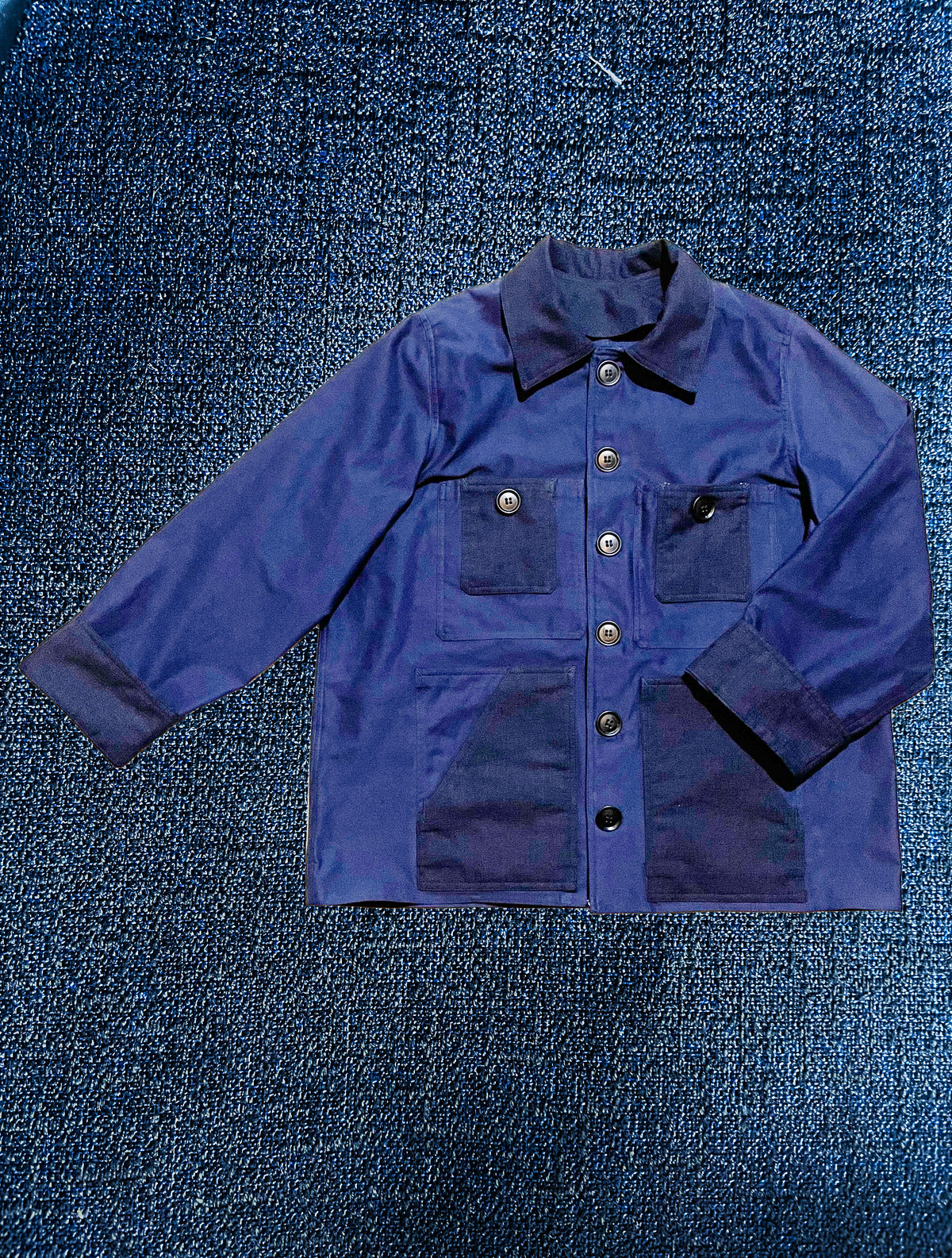Uramasari Worker Jacket - EURO BLUE Cross Pattern | COLLECT1ON 2026